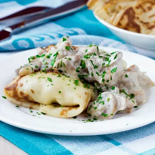 Tavuk Mantarlı Krep